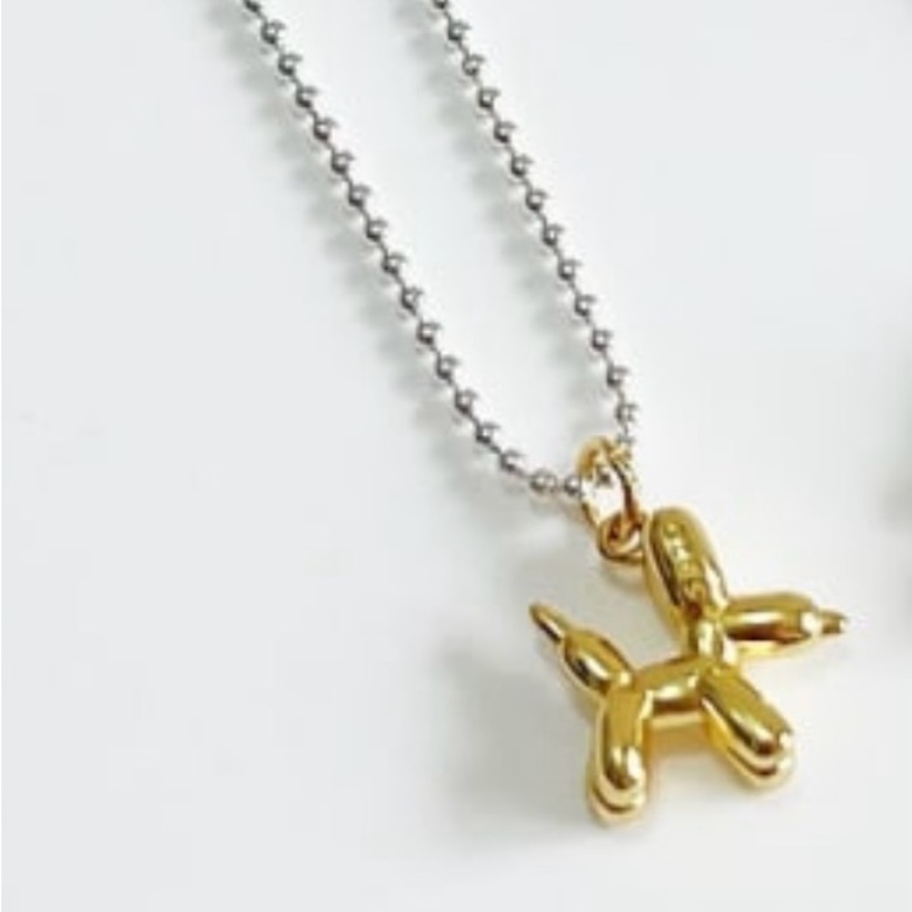 925 Sterling Silver Bead Dog Minimalist Necklace #E914